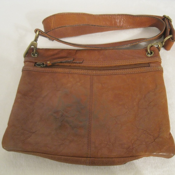 FOSSIL Vtg Floral Leather Crossbody Shoulder Bag - Picture 6 of 8